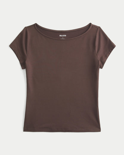 Hollister Soft Seamless Fabric Slash-Neck Top