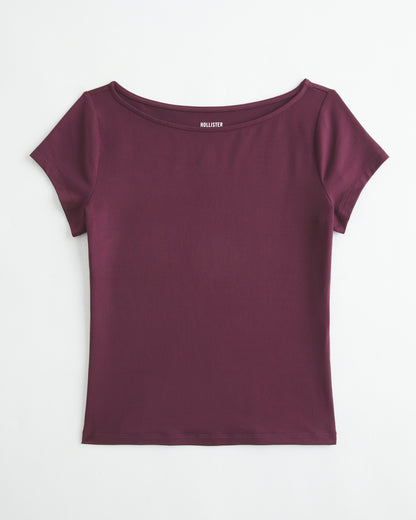 Hollister Soft Seamless Fabric Slash-Neck Top