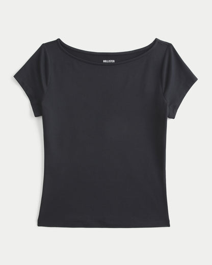Hollister Soft Seamless Fabric Slash-Neck Top