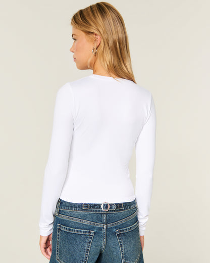 Hollister Long-Sleeve Seamless Fabric Crew Baby Tee