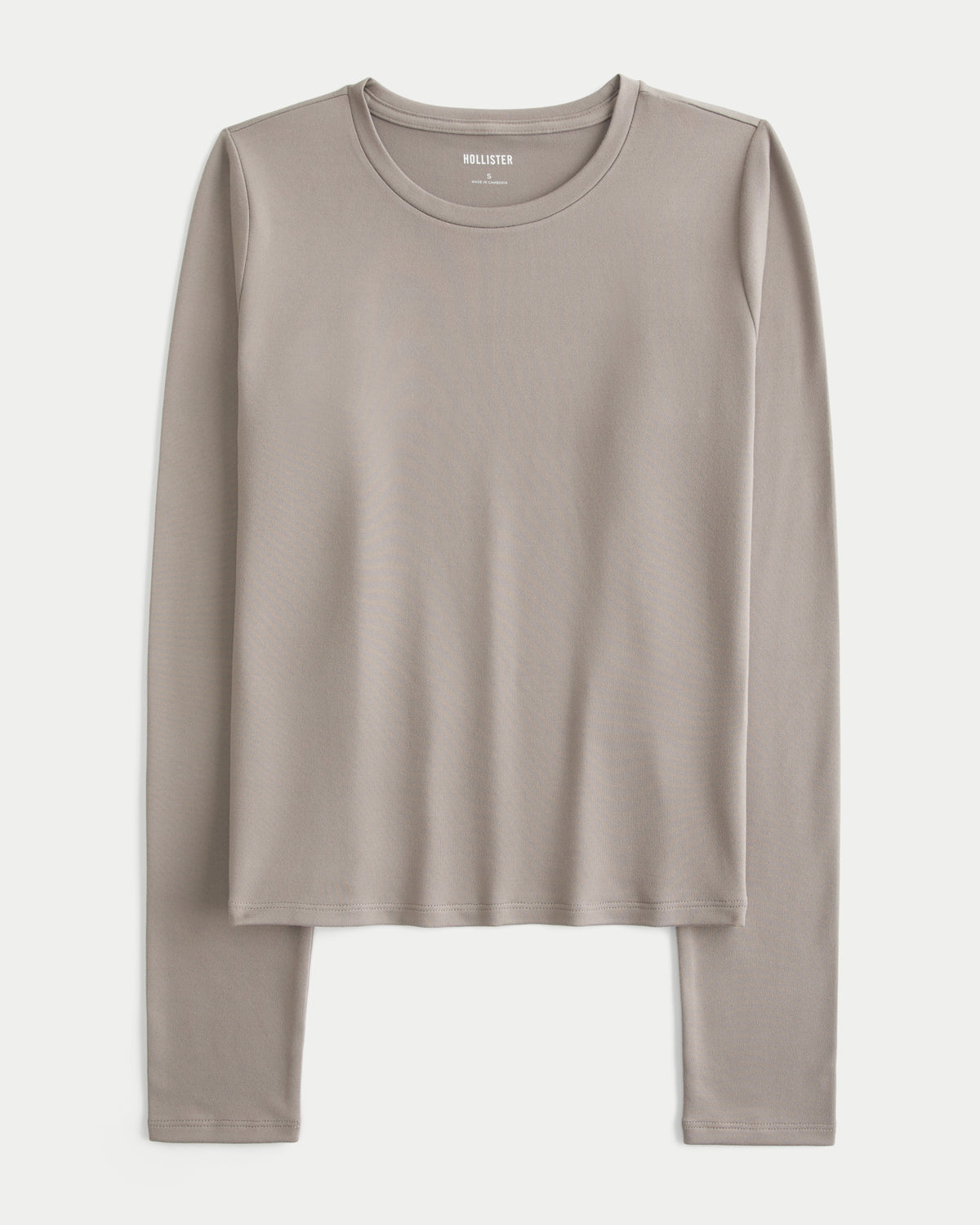 Hollister Long-Sleeve Seamless Fabric Crew Baby Tee