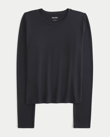 Hollister Long-Sleeve Seamless Fabric Crew Baby Tee