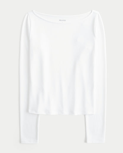 Hollister Soft Stretch Seamless Fabric Slash-Neck Top