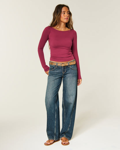 Hollister Soft Stretch Seamless Fabric Slash-Neck Top