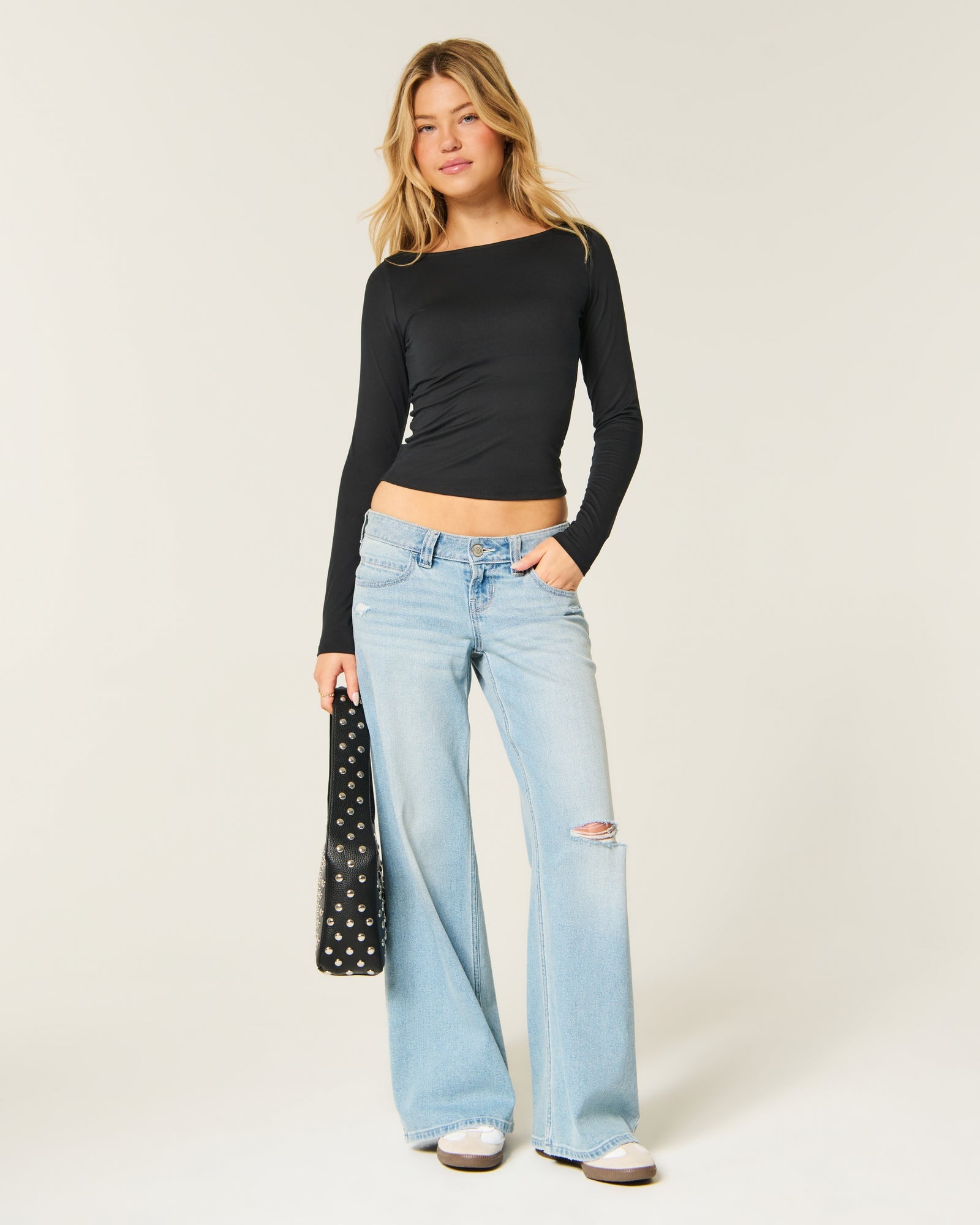 Hollister Soft Stretch Seamless Fabric Slash-Neck Top
