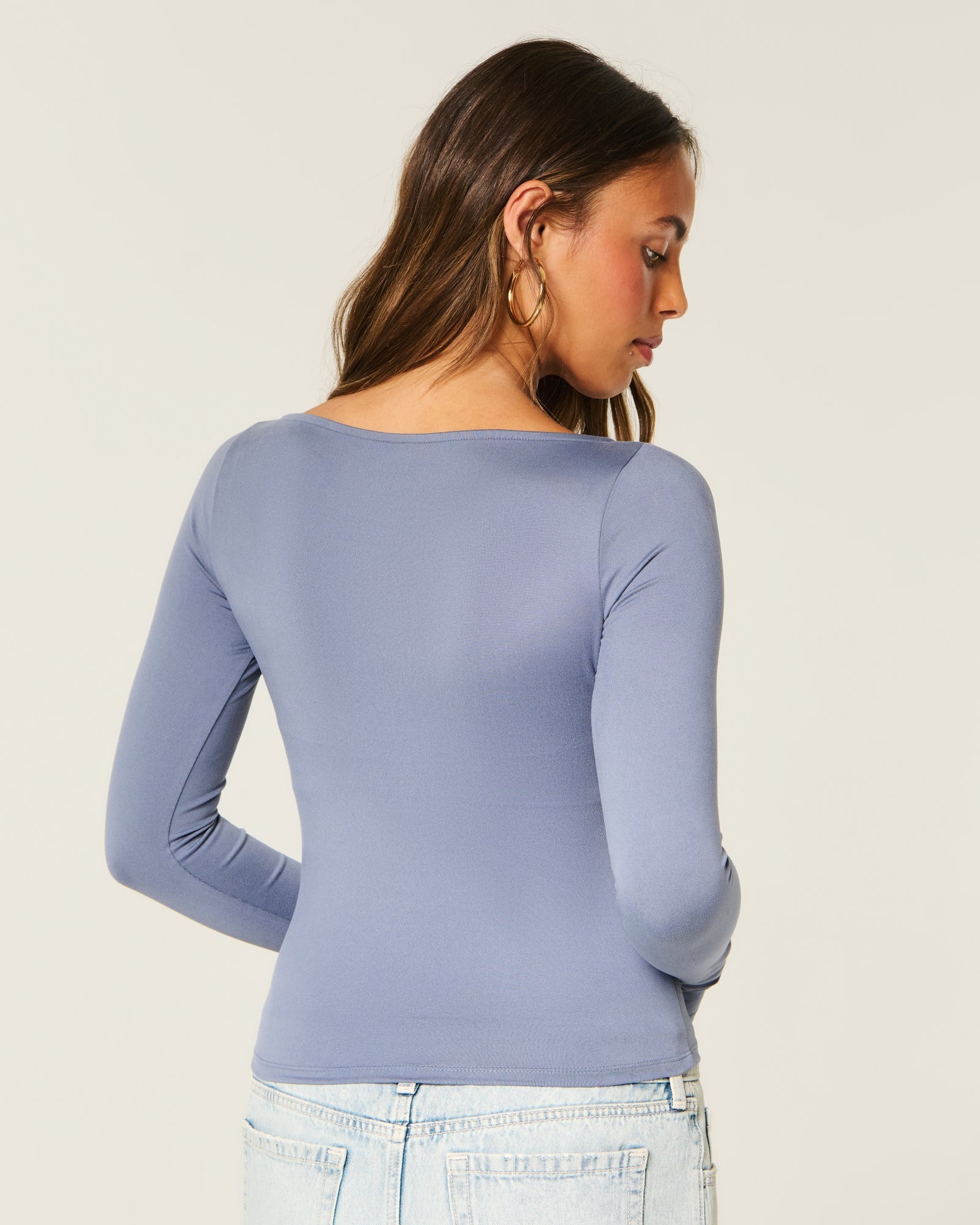 Hollister Soft Stretch Seamless Fabric Slash-Neck Top
