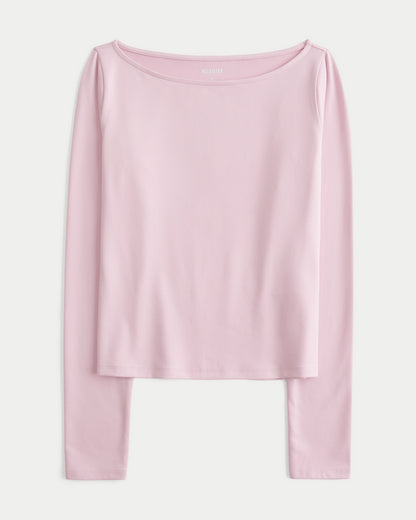 Hollister Soft Stretch Seamless Fabric Slash-Neck Top