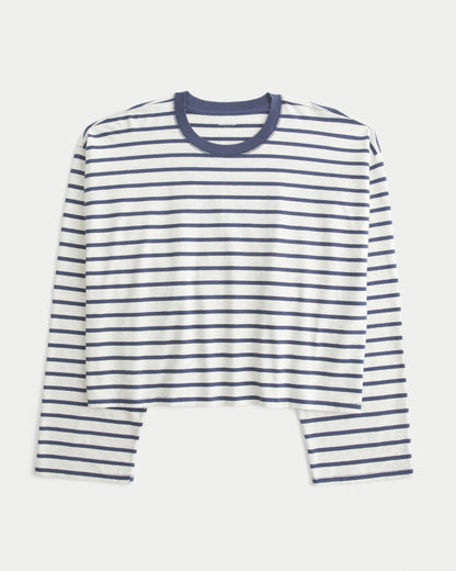 Hollister Boxy Long-Sleeve Crew T-Shirt