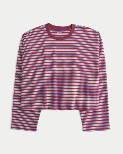 Hollister Boxy Long-Sleeve Crew T-Shirt
