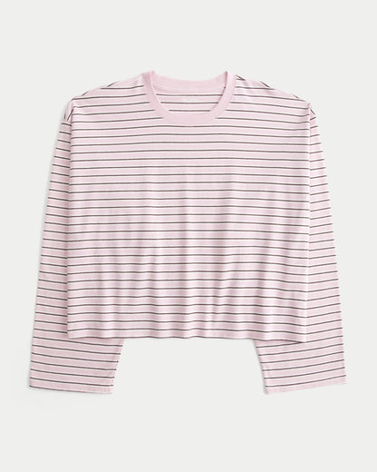 Hollister Boxy Long-Sleeve Crew T-Shirt