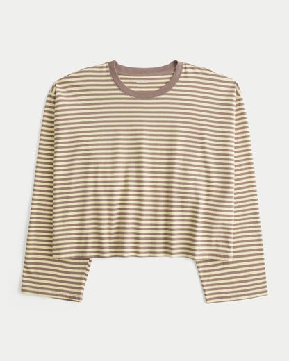 Hollister Boxy Long-Sleeve Crew T-Shirt