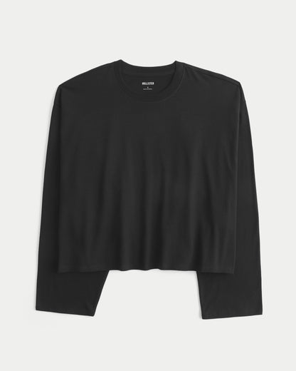 Hollister Boxy Long-Sleeve Crew T-Shirt