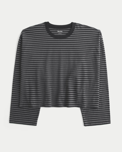 Hollister Boxy Long-Sleeve Crew T-Shirt