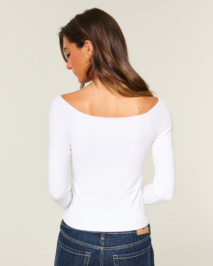 Hollister Long-Sleeve Off-the-Shoulder T-Shirt
