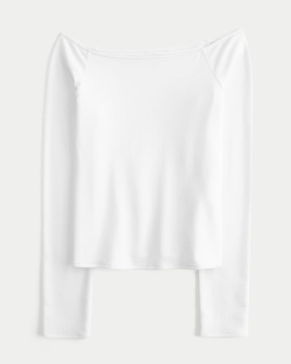 Hollister Long-Sleeve Off-the-Shoulder T-Shirt