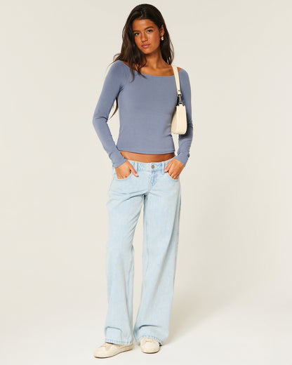 Hollister Long-Sleeve Off-the-Shoulder T-Shirt