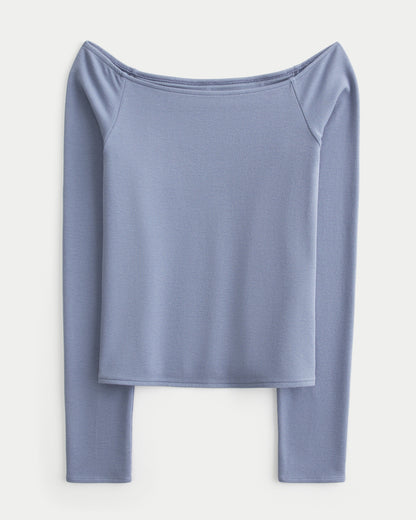 Hollister Long-Sleeve Off-the-Shoulder T-Shirt