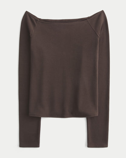 Hollister Long-Sleeve Off-the-Shoulder T-Shirt