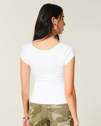 Hollister Must-Have Basic Reversible V-Neck / Slash-Neck T-Shirt