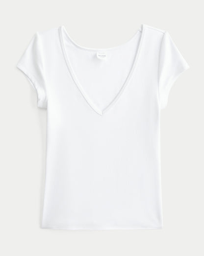 Hollister Must-Have Basic Reversible V-Neck / Slash-Neck T-Shirt