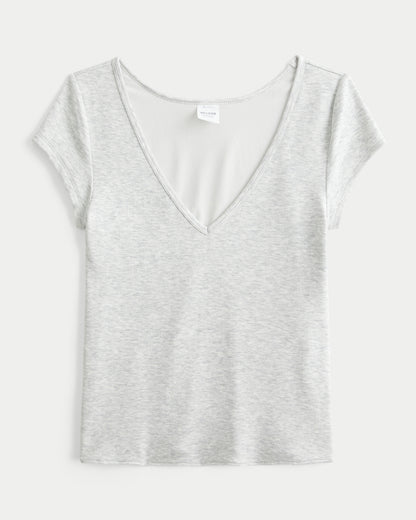 Hollister Must-Have Basic Reversible V-Neck / Slash-Neck T-Shirt
