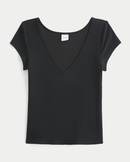 Hollister Must-Have Basic Reversible V-Neck / Slash-Neck T-Shirt