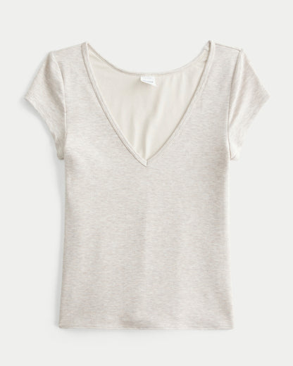 Hollister Must-Have Basic Reversible V-Neck / Slash-Neck T-Shirt