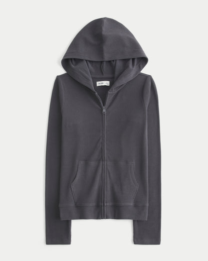 Hollister Seamless Fabric Zip-Up Hoodie