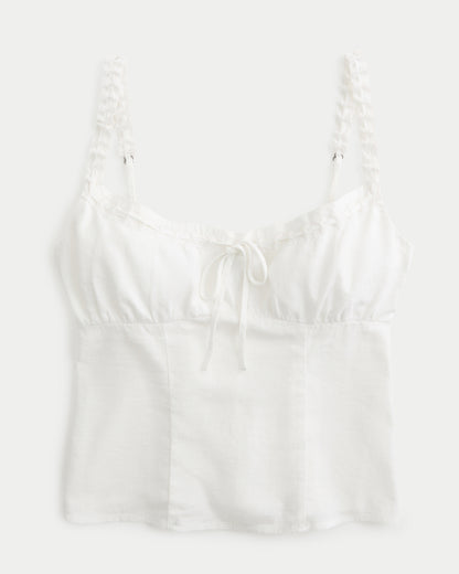 Hollister Linen-Blend Tie Front Cami