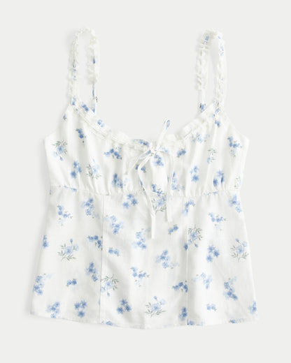 Hollister Linen-Blend Tie Front Cami