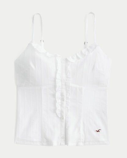 Hollister Textured Ruffle Icon Top