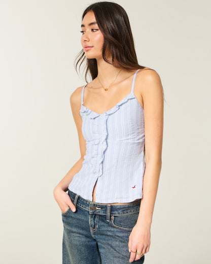 Hollister Textured Ruffle Icon Top