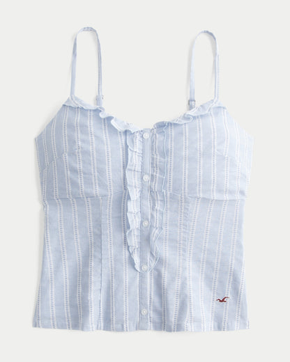 Hollister Textured Ruffle Icon Top