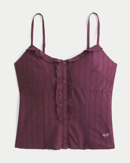 Hollister Textured Ruffle Icon Top