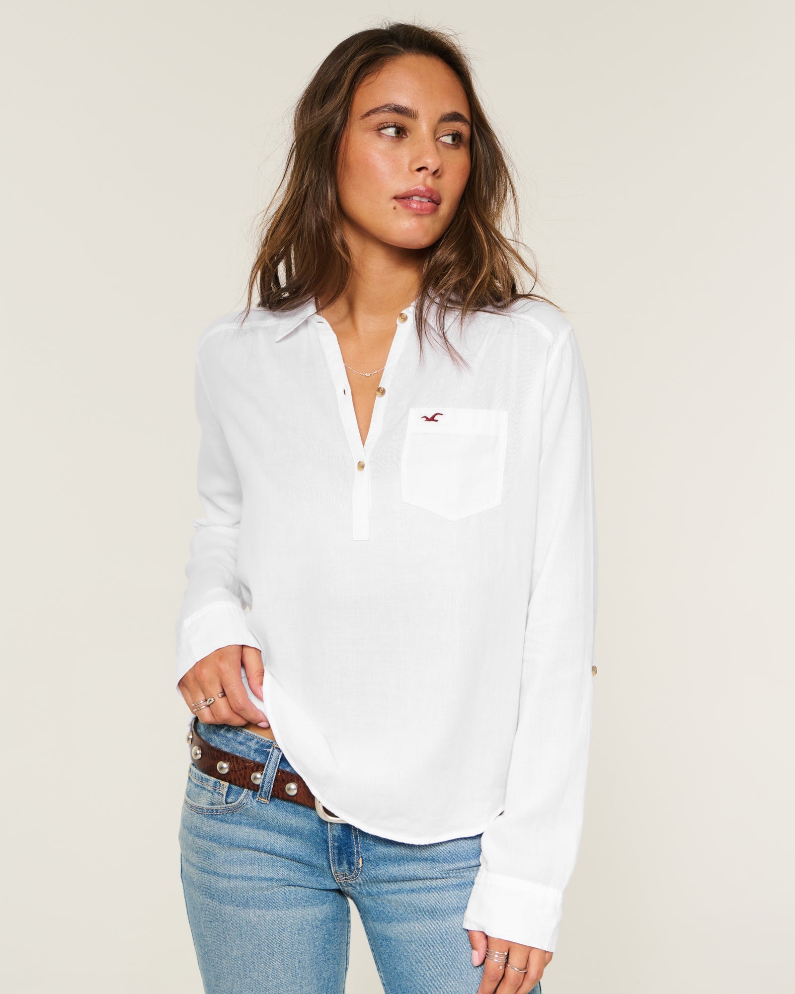 Hollister Easy Popover Shirt