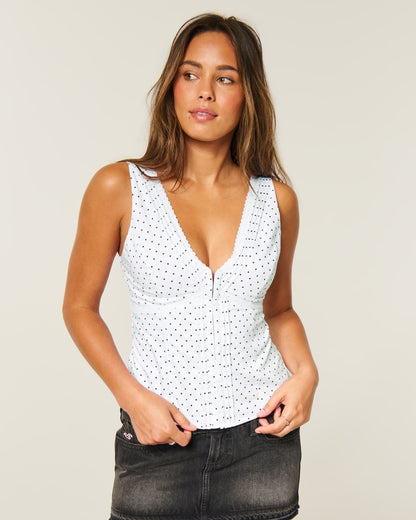 Hollister Hook & Eye Lace Trim Tank