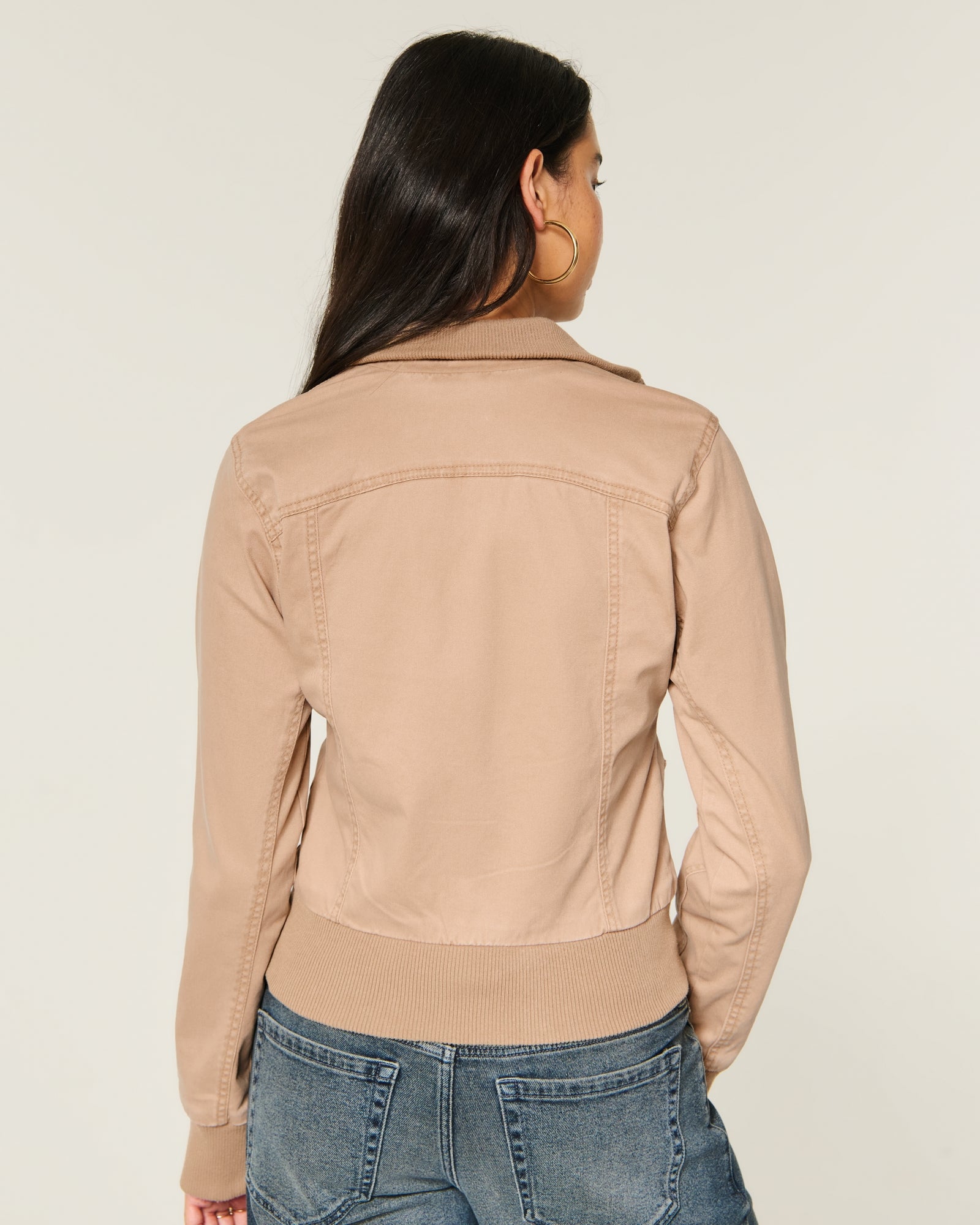 Hollister Twill Zip-Up Jacket