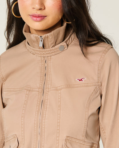 Hollister Twill Zip-Up Jacket