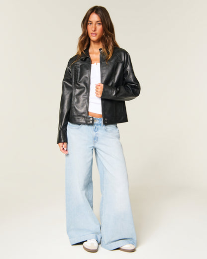 Hollister Faux Leather Moto Jacket