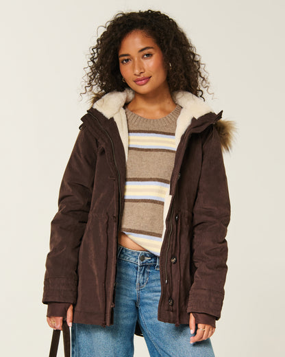Hollister Faux Fur-Lined Parka
