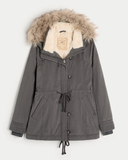 Hollister Faux Fur-Lined Parka