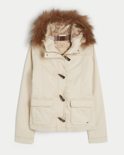 Hollister Faux Fur-Lined Toggle Jacket
