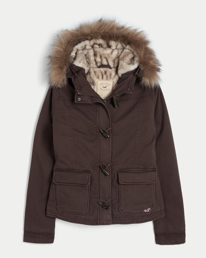 Hollister Faux Fur-Lined Toggle Jacket