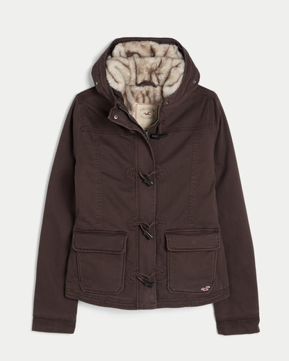 Hollister Faux Fur-Lined Toggle Jacket