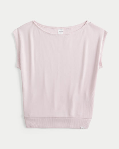 Hollister Cozy Waffle Banded Off-the-Shoulder Top