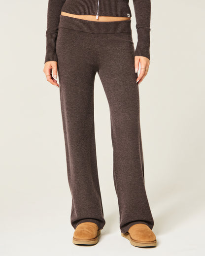 Hollister Low-Rise Sweater-Knit Straight Pants
