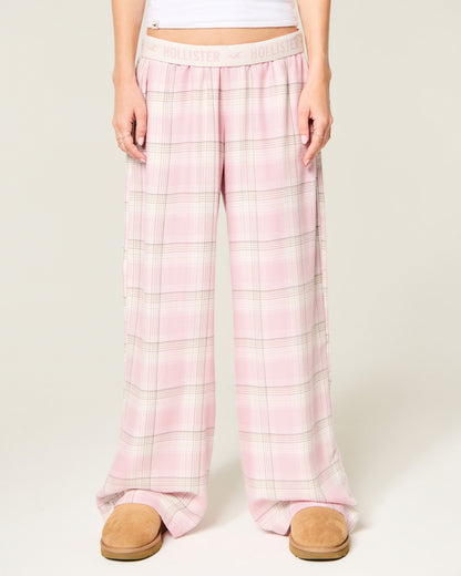 Hollister Low-Rise Logo Waist Flannel Pants