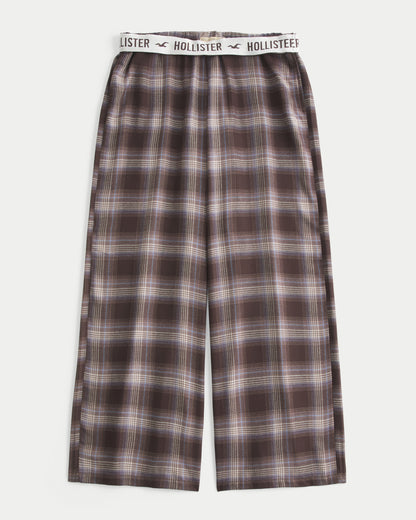 Hollister Low-Rise Logo Waist Flannel Pants