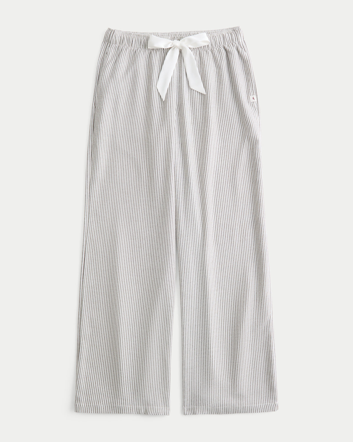 Hollister Satin Tie Flannel Wide-Leg Pants