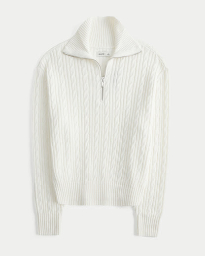Hollister Easy Cable-Knit Half-Zip Sweater